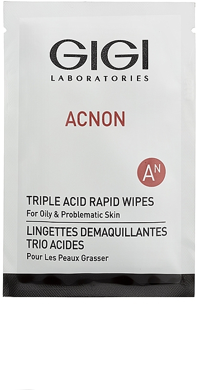 Влажные салфетки с кислотой - Gigi Acnon Triple Acid Rapid Wipes — фото N1