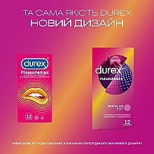 Презервативы латексные с силиконовой смазкой с ребрами и точками, 12 шт - Durex Pleasuremax — фото N4