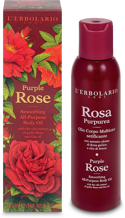 Разглаживающее универсальное масло для тела "Пурпурная роза" - L'Erbolario Purple Rose Smoothing All-Purpose Body Oil — фото N1
