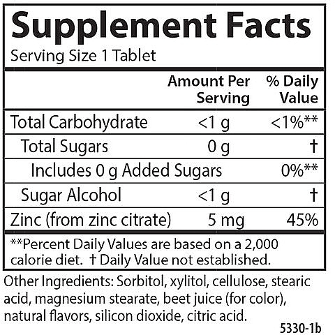Жувальний цинк, з натуральним смаком ягід, 5 мг - Carlson Labs Kid's Chewable Zinc — фото N2