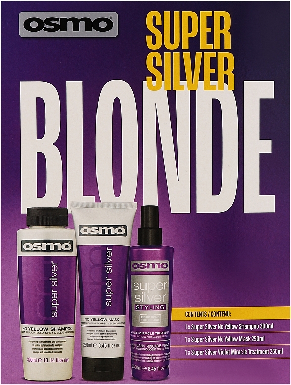 Набор - Osmo Super Silver Blonde (sh/300ml + h/mask/250ml + h/spr/250ml) — фото N1