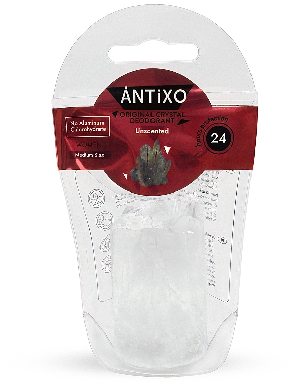 Минеральний дезодорант без запаха для женщин - Antixo Crystal Deodorant Unscented For Woman — фото N1