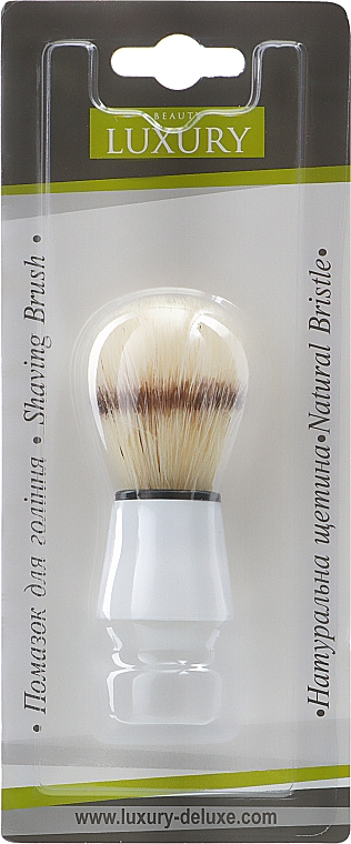 Помазок для гоління PB-01, білий - Beauty LUXURY — фото N1