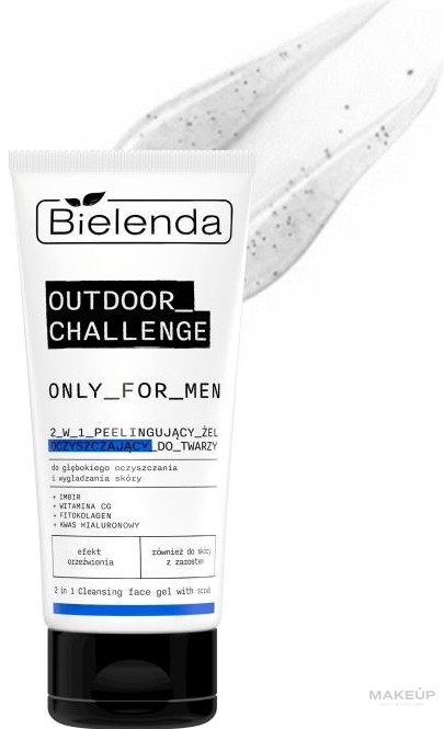 Очищувальний пілінг-гель для обличчя 2 в 1 - Bielenda Only For Men Outdoor Challenge 2 in 1 Peeling Facial Cleansing Gel — фото 150g