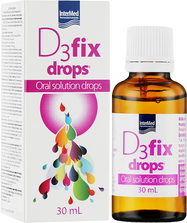 Дієтична добавка "Вітамін Д3 фікс краплі" - InterMed Vitamin D3fix Drops — фото N2