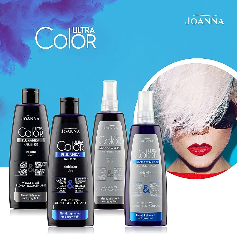 Ополаскиватель для осветлённых и седых волос-серебряный - Joanna Ultra Color System — фото N7