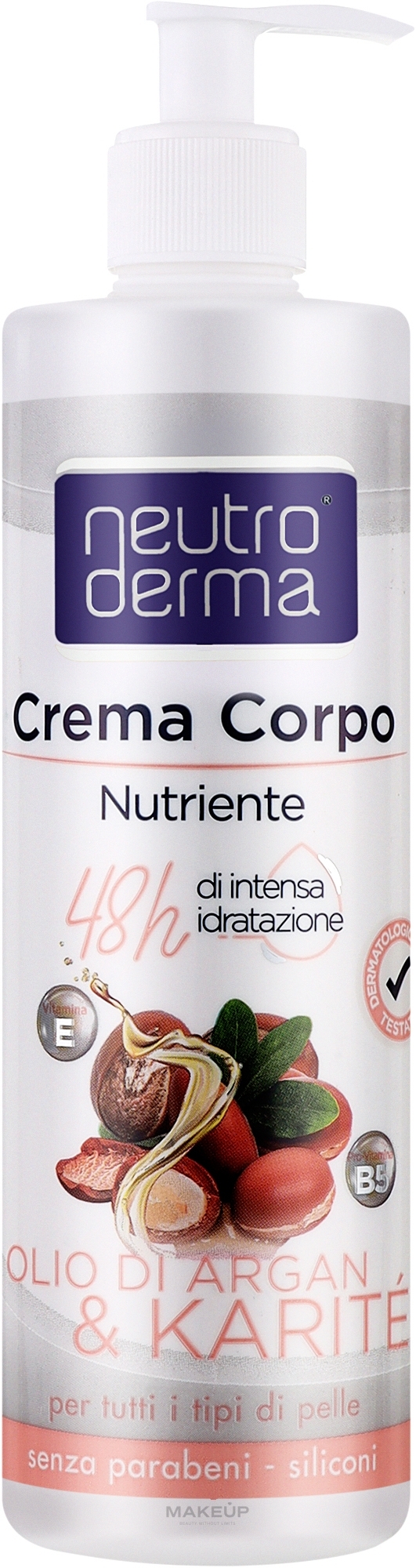 Крем для тела с аргановым маслом и маслом ши - Neutro Derma Body Cream — фото 500ml