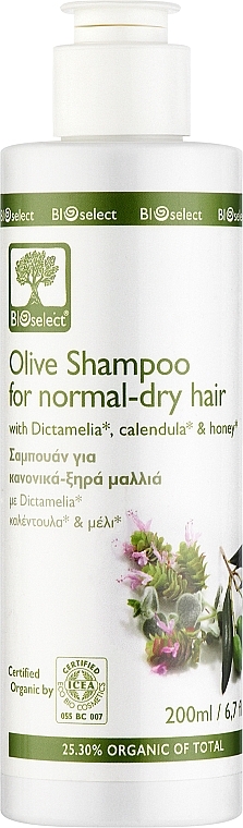 Шампунь с Диктамелией и протеинами пшеницы - BIOselect Olive Shampoo For Normal/Dry Hair
