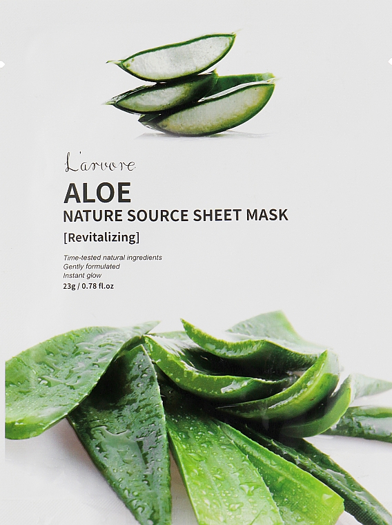 Тканевая маска для лица с экстрактом алоэ вера - L`arvore Nature Source Cell Mask Aloe — фото N1