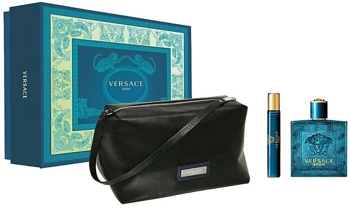 Versace Eros - Набір (edt 100ml + edt 10ml + pounch) — фото N1