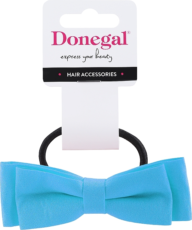 Резинка для волосся FA-5638, бант блакитний - Donegal — фото N1
