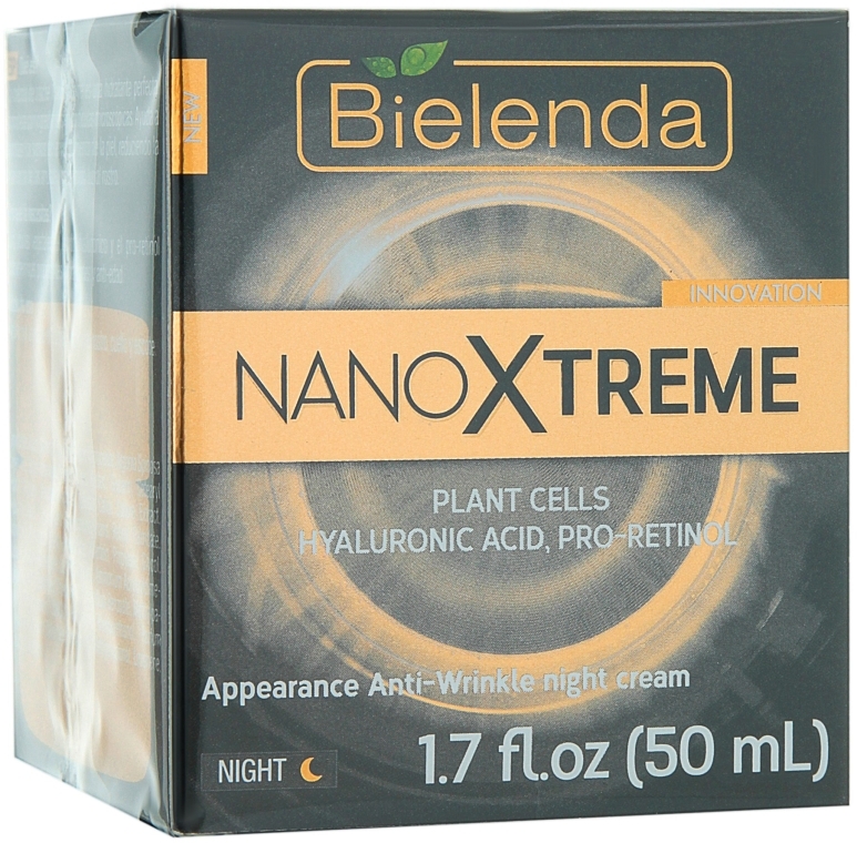 Профессиональный ночной крем для лица - Bielenda Nano Cell Xtreme Plant Cells Hyaluronic Acid, Collagen Professional Anti-Wrinkle Night Cream