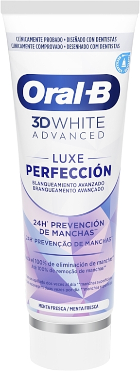 Зубная паста с мятным ароматом, отбеливающая - Oral-B 3D White Advanced Luxe Perfection Toothpaste — фото N1