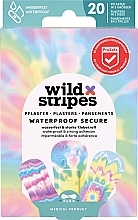 Набор водостойких пластырей, 20 шт. - Wild Stripes Plasters Waterproof Secure Rainbow — фото N1