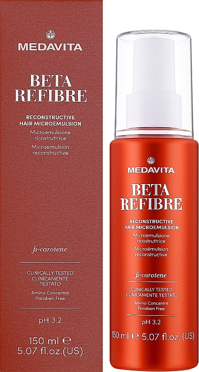 Восстанавливающая микроэмульсия для поврежденных волос - Medavita Beta Refibre Recontructive Hair Microemulsion — фото N2