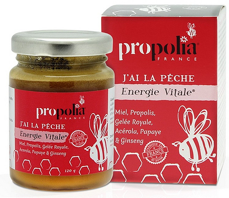 Харчова добавка для зміцнення організму - Propolia Vital Energy Propolis, Honey, Royal Jelly & Ginseng — фото N2
