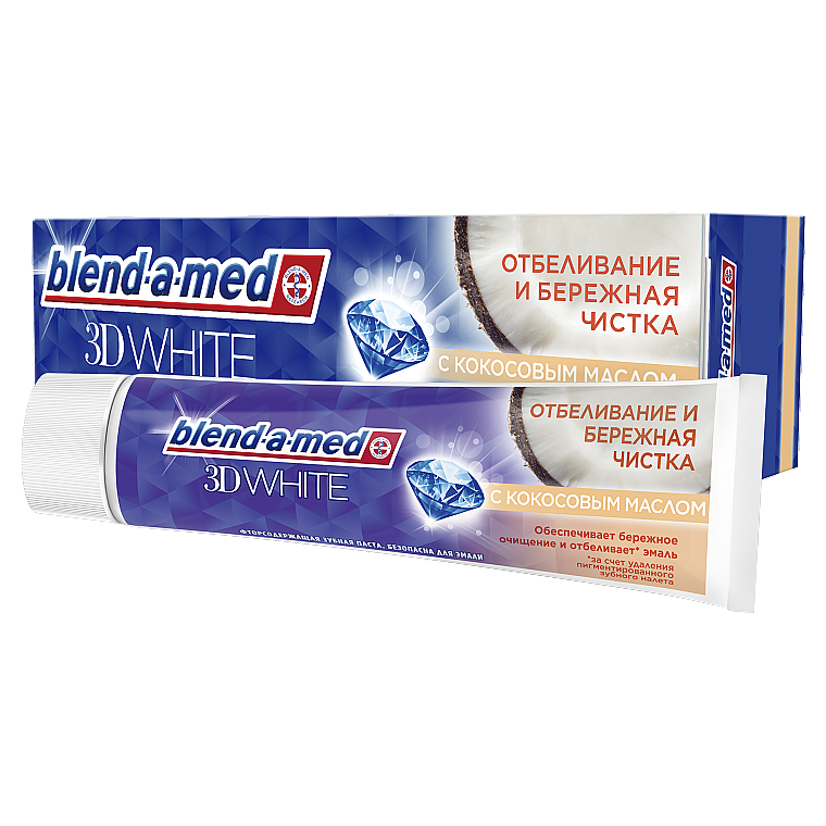 Зубная паста «Отбеливание и бережная чистка» с кокосовым маслом - Blend-a-med 3D White