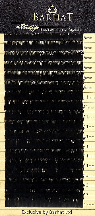 Накладные ресницы B 0,18 мм MIX (9-11-13 мм), 18 линий - Barhat Lashes — фото N1