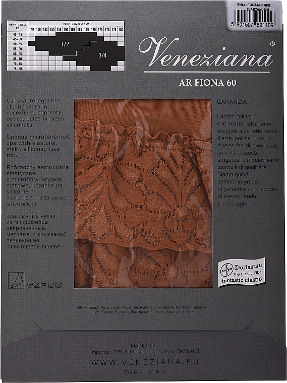 Чулки женские "Ar Fiona", 60 Den, terracota - Veneziana — фото N2