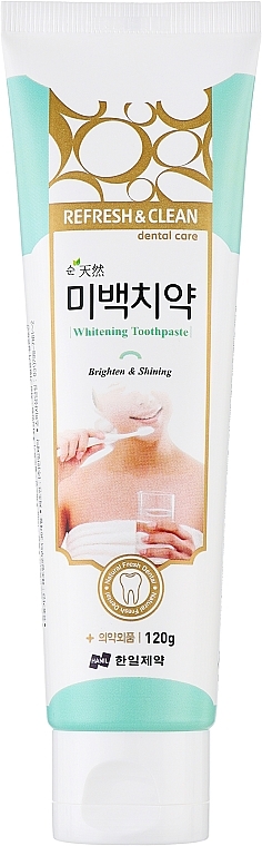 Зубна паста відбілювальна - Hanil Refresh & Clean Dental Clean Whitening Toothpaste — фото N1