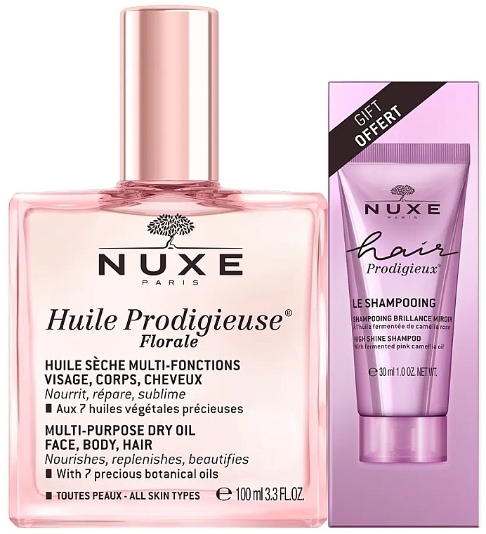 Набор - Nuxe Huile Prodigieuse Florale (oil/100ml + shm/30ml) — фото N1