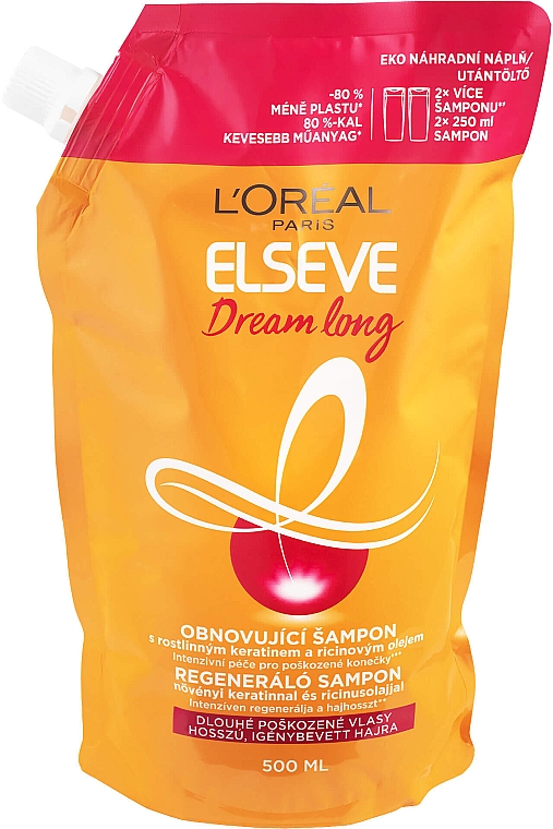 Відновлювальний шампунь для довгого волосся - Loreal Paris Elseve Dream Long Shampoo (дой-пак) — фото N2