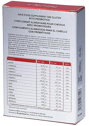 Пробіотична добавка проти випадіння волосся, у капсулах - Rougj+ ProBiotic Integratore Anticaduta Probiotic in Capsule — фото N3