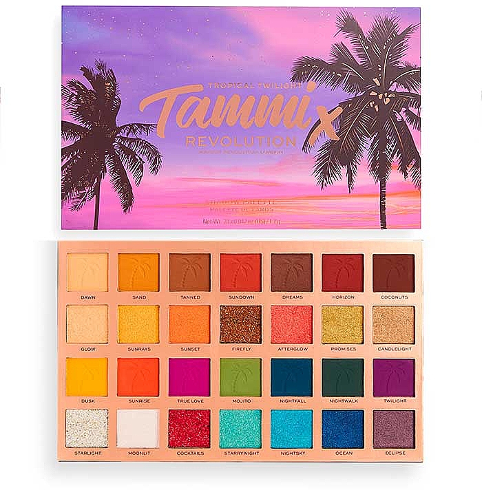 Палетка теней для век - Makeup Revolution x Tammi Tropical Twilight Shadow Palette — фото N1