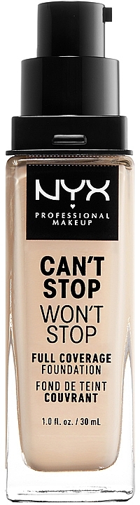 УЦЕНКА Стойкая тональная основа для лица - NYX Professional Makeup Can't Stop Won't Stop Full Coverage Foundation * — фото N7