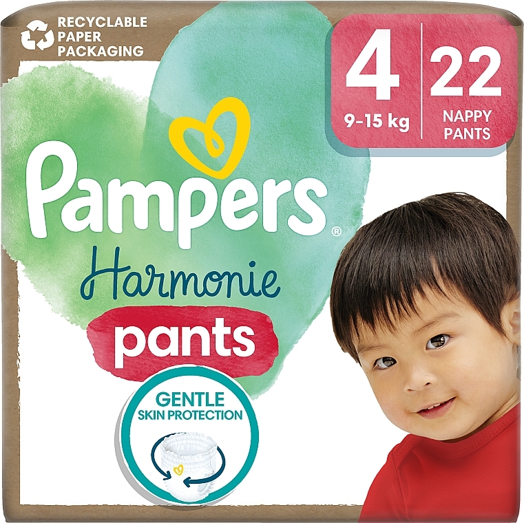 Підгузки-трусики Harmonie Pants, розмір 4, 9-15 кг, 22 шт. - Pampers — фото N1