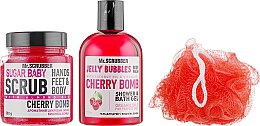 Духи, Парфюмерия, косметика УЦЕНКА Набор - Mr.Scrubber "Cherry Bomb" (body/scr/300 g + sh/gel/275 ml + sh/sponge) *