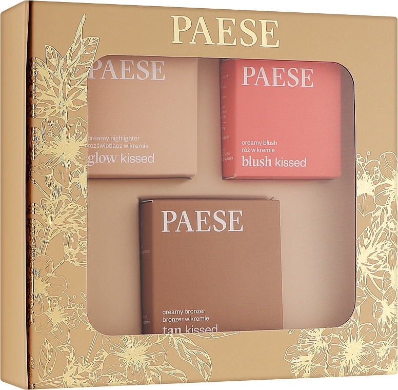 Набор - Paese Kiss My Cheeks (Warm) (blush/ 4g + bronzer/12g + highlighter/4g) — фото N1