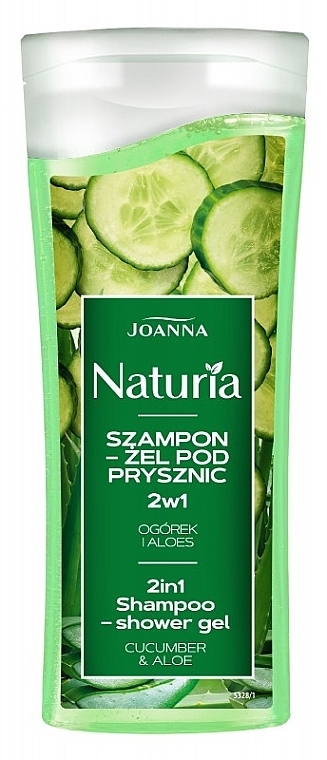 Шампунь-гель для душу "Огірок та алое" - Joanna Naturia Shampoo-Shower Gel 2in1 Cucumber & Aloe — фото N1