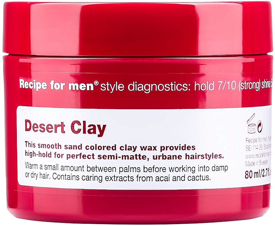 Глина-воск для укладки волос - Recipe for Men Desert Clay Wax — фото N1