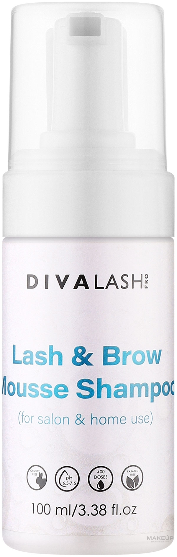 Пенка для очищения ресниц и бровей - Divalashpro Lash & Brow Mousse Shampoo — фото 100ml