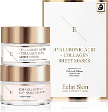 Парфумерія, косметика Набір - Eclat Skin London Hyaluronic Acid + Collagen Giftset (f/cr/2x50ml + f/mask/3pcs)