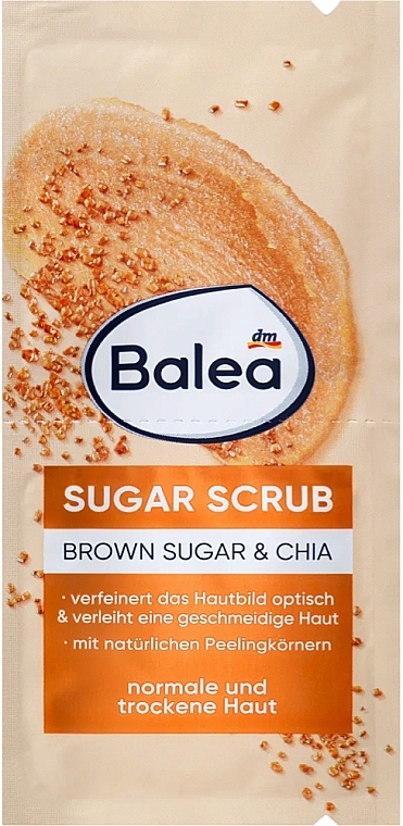 Цукровий скраб для обличчя з коричневим цукром і чіа - Balea Sugar Face Scrub With Brown Sugar And Chia — фото N1