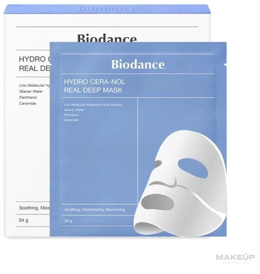 Гидрогелевая маска с керамидами и пантенолом - Biodance Hydro Cera-Nol Real Deep Sheet Mask  — фото 4x34g