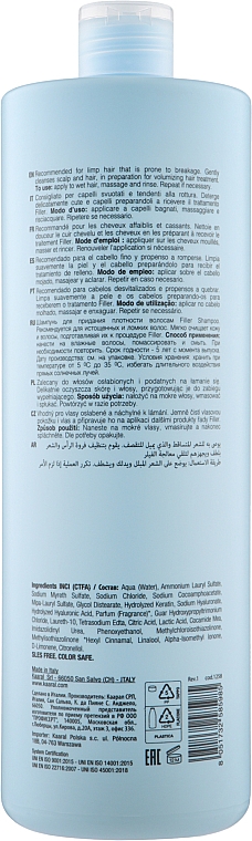 Шампунь-філер для волосся з кератином і гіалуроновою кислотою - Kaaral Purify Filler Shampoo — фото N4
