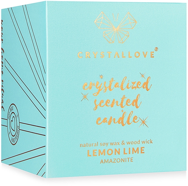 Соєва свічка з амазонітом, лимоном і лаймом - Crystallove Soy Candle with Amazonite Lemon Lime — фото N7