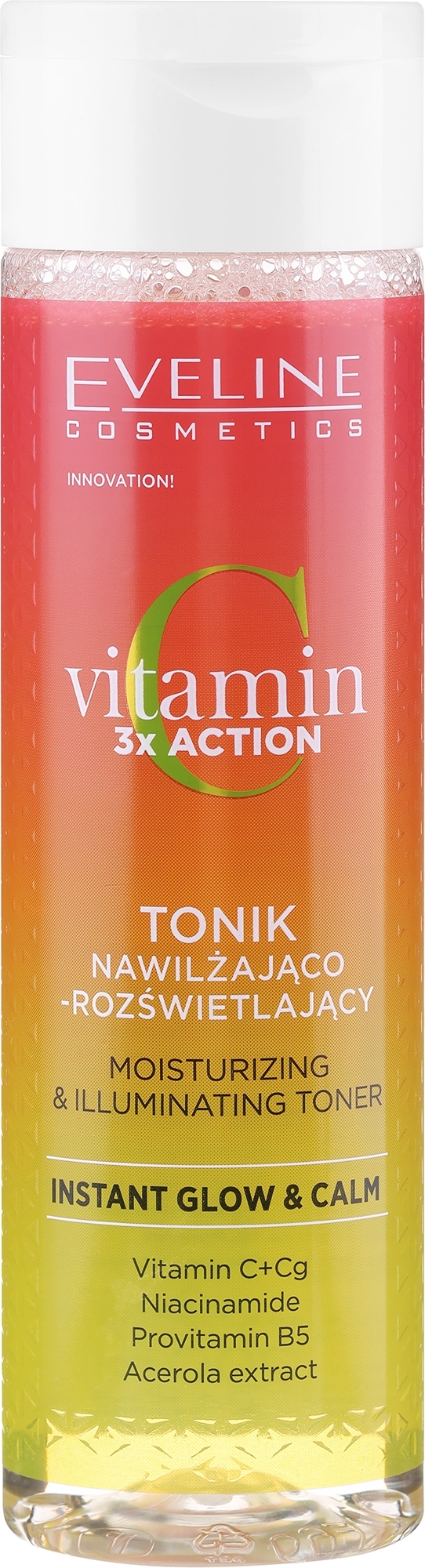 Зволожувальний і освітлювальний тонік - Eveline Cosmetics Vitamin C 3x Action Moisturizing and Illuminating Toner — фото 200ml