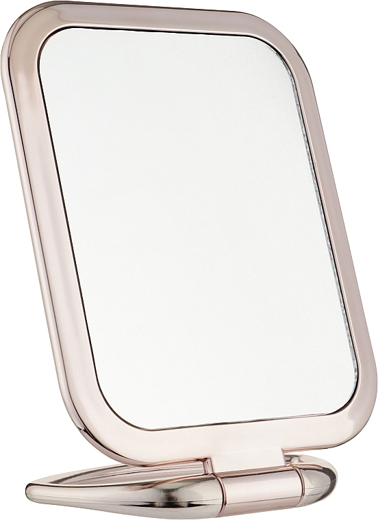 Хромоване настільне дзеркало прямокутне, рожеве - Puffic Fashion — фото N1