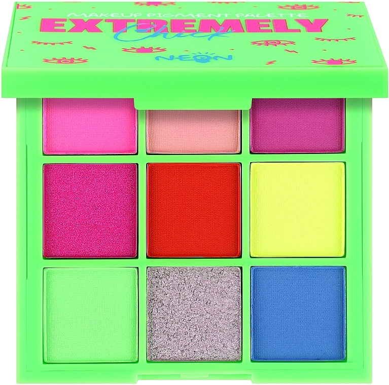 7 Days Extremely Chick UVglow Neon Makeup Pigment Palette * - 7 Days Extremely Chick UVglow Neon Makeup Pigment Palette — фото N1