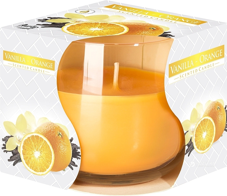 Ароматична свічка "Ваніль та апельсин" у склянці - Bispol Scented Candle — фото N1