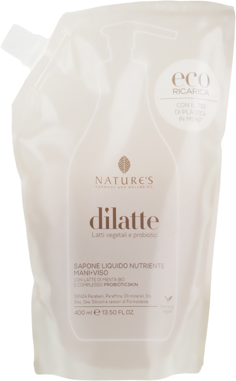 Жидкое мыло для лица и тела - Nature's Dilatte Liquid Soap (сменный блок) — фото N1