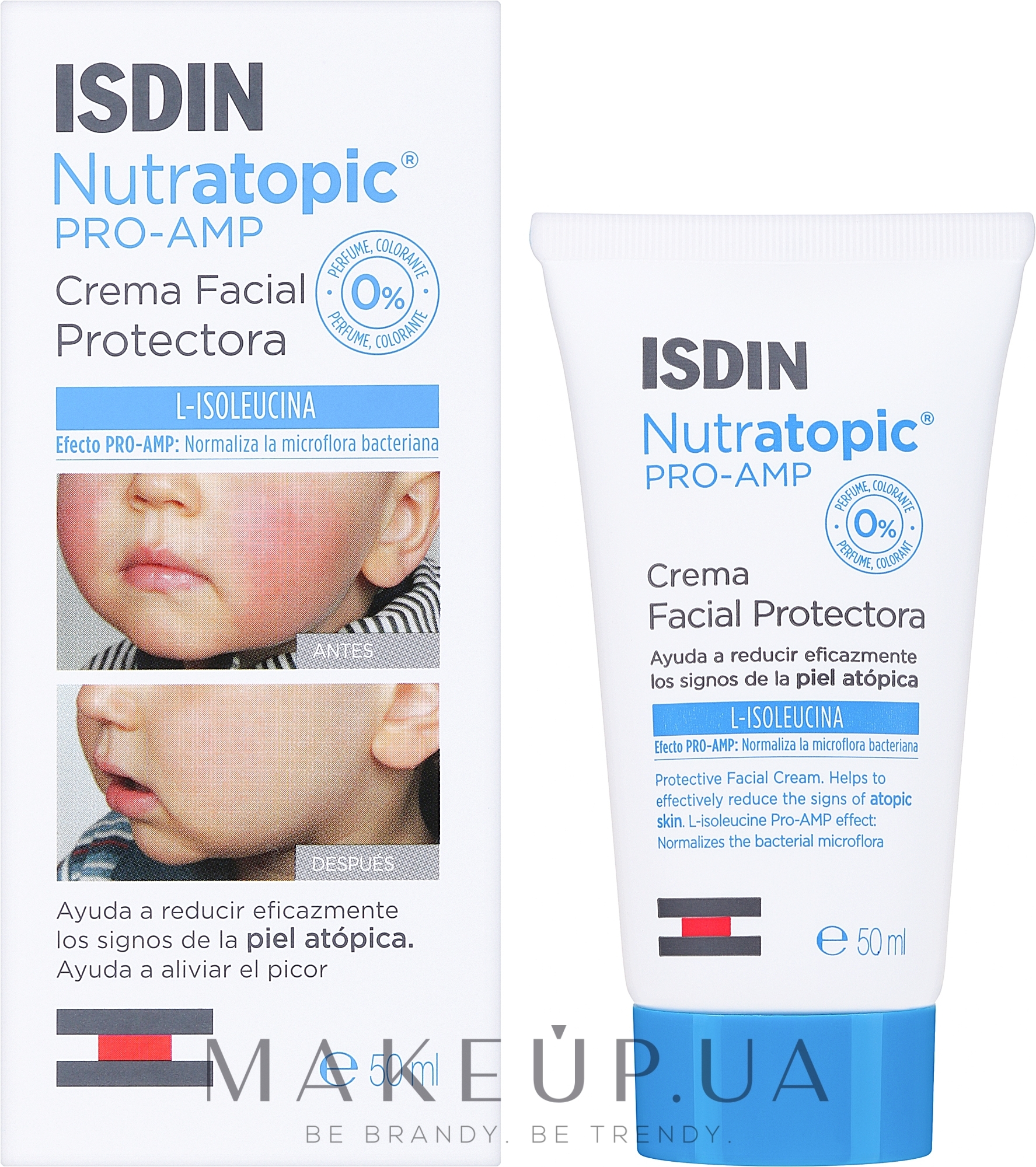 Крем для кожи с атопическим дерматитом - Isdin Nutratopic Facial Cream Pro-Amp  — фото 50ml