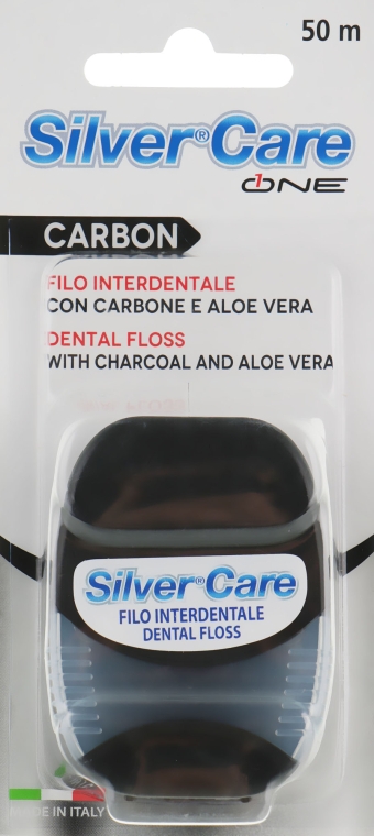 Зубна нитка, 50 м - Silver Care Carbon — фото N1