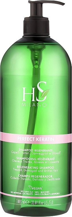 Восстанавливающий шампунь с кератином - HS Milano Regenerating Perfect Keratin Shampoo — фото N2