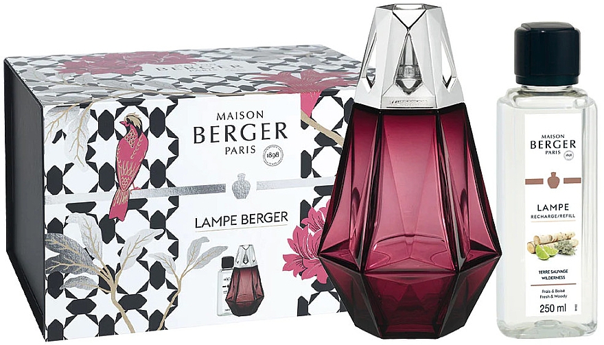 Набор - Maison Berger Lampe Berger Gift Set Prism Garnet (lamp + refill/250ml) — фото N1