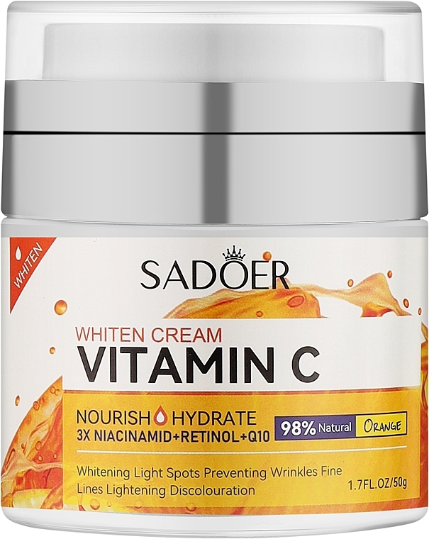 Крем для лица с витамином С отбеливающий и увлажняющий - Sadoer Vitamin C Brightening Face Cream — фото N1